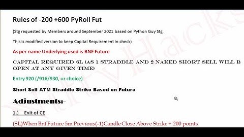 Only Code video of -200 +600 PyRoll Algo Strategy on Tradetron