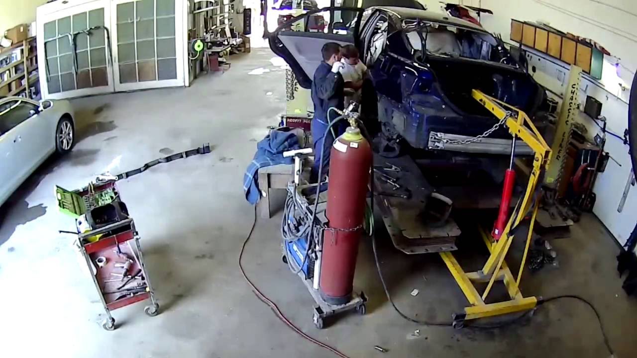 Pulling Frame on Toyota Camry, Cut and Replaced Rear End YouTube