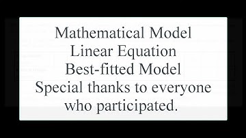 Mathematical Modeling-Linear Equation
