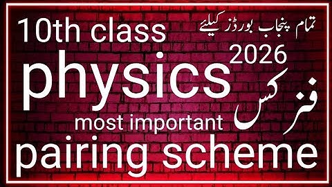 10th class physics pairing scheme 2026.physics pairing scheme 10th class 2026.10 pairing scheme 2026