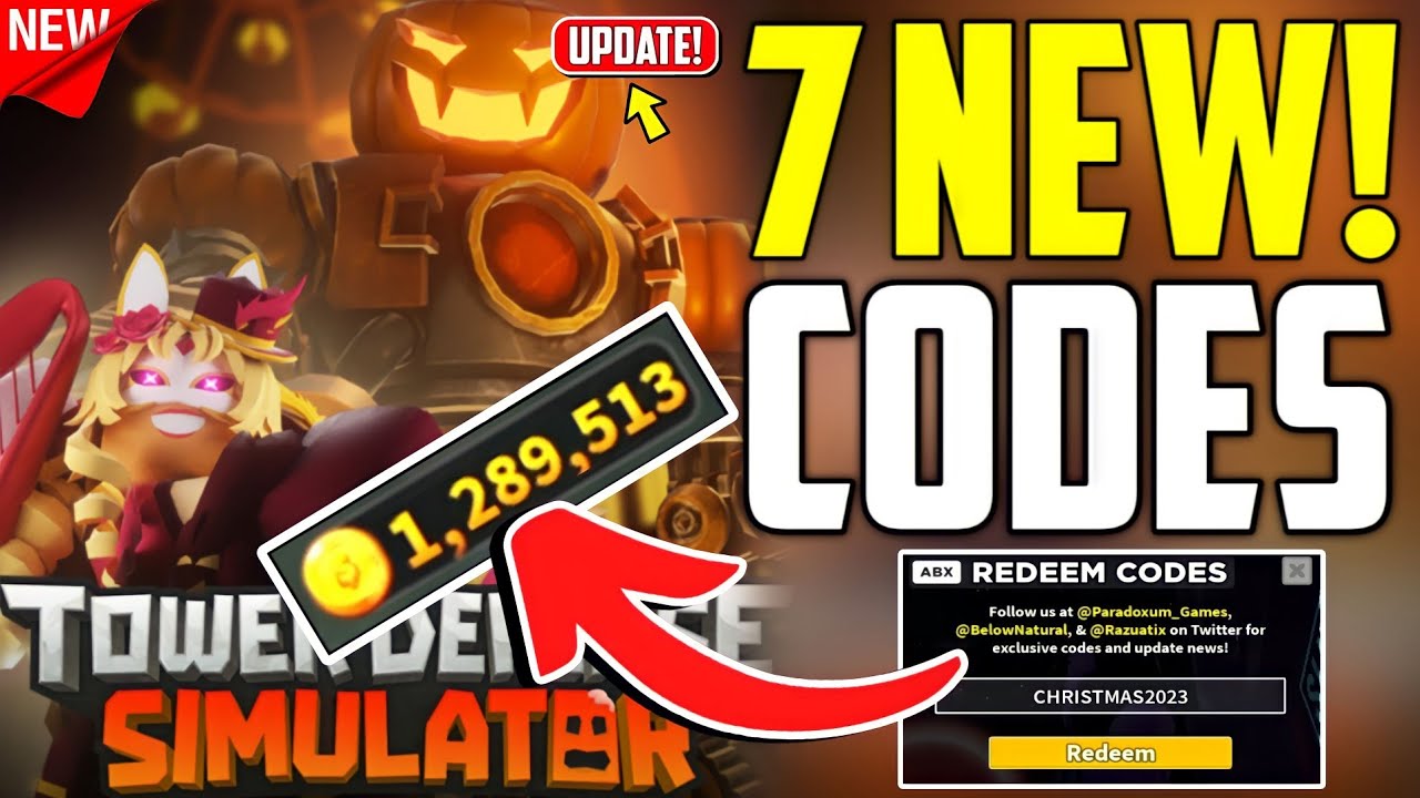 ⚠️UPDATE! CODES⚠️TOWER DEFENSE SIMULATOR ROBLOX CODES 2023-TOWER DEFENSE  CODES 2023 