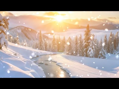 24/7 Winter Classical Music Snowing Mountain River Frozen Forest Relaxing Pretty Instrumental Songs