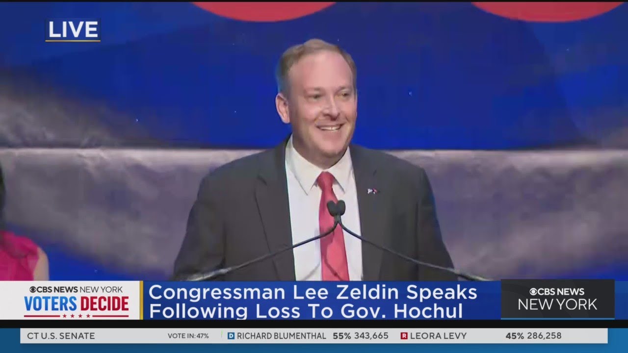 Congressman Lee Zeldin speaks after Hochul projected winner - YouTube
