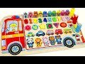 Best learn shapes numbers counting 1 to 10 with firetruck puzzle  preschool learn toy