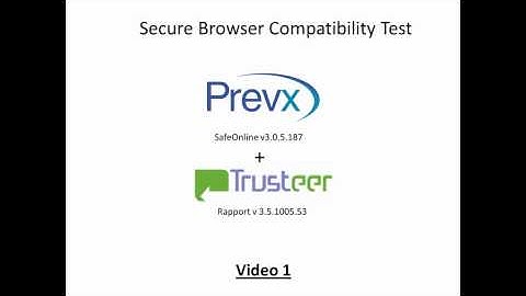 Prevx SafeOnline and Trusteer Rapport Compatibility (Video 1)
