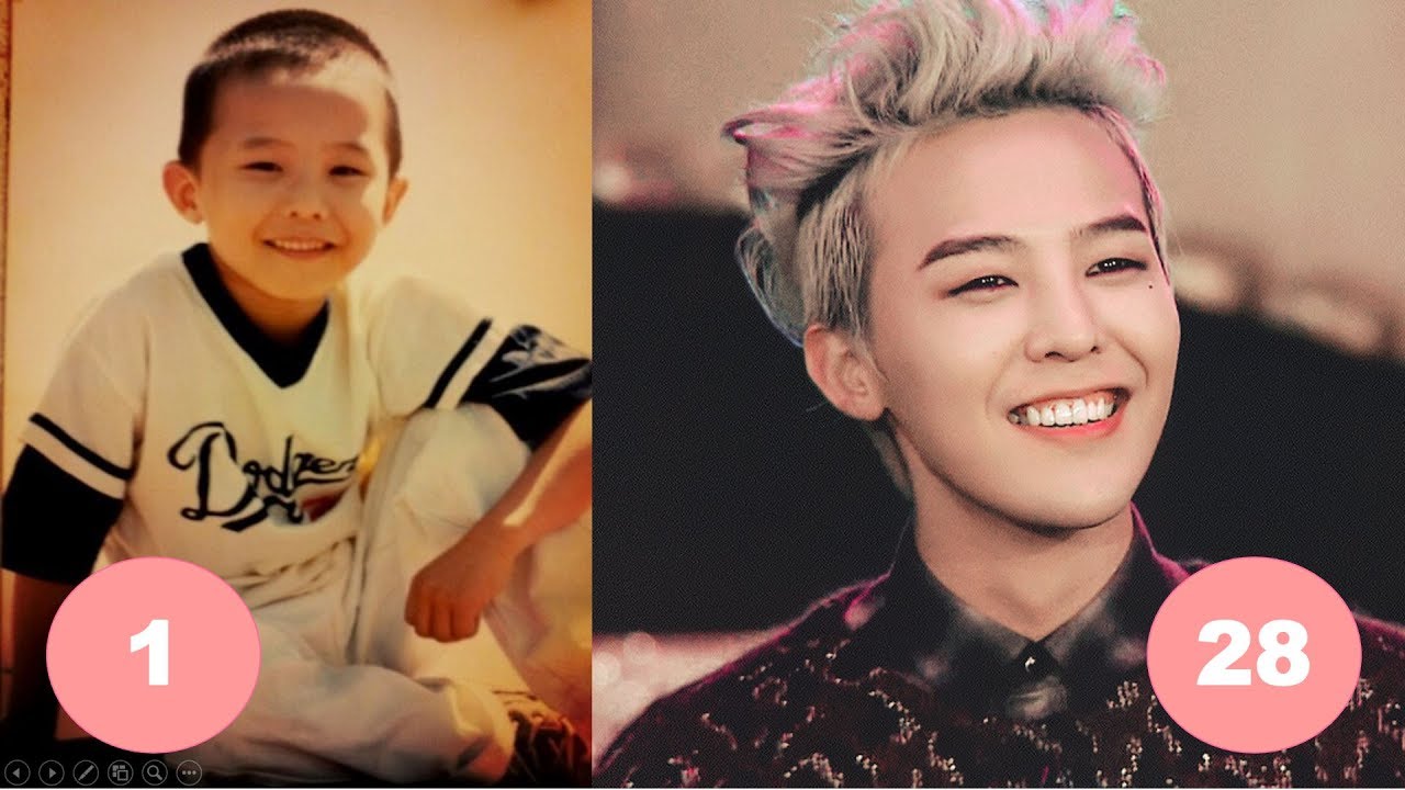 G Dragon Bigbang Childhood From 1 To 28 Years Old Youtube