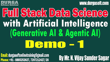 FULL STACK DATA SCIENCE with Artificial Intelligence tutorials || by Mr. N. Vijay Sunder Sagar