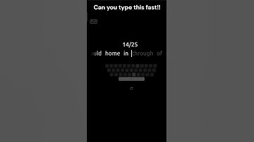 How fast can you type ? | typing test