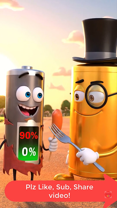 Battery Overcharging to 200 Percent by Sharing Sausage with Poor Battery #shorts  #battery_overcharg