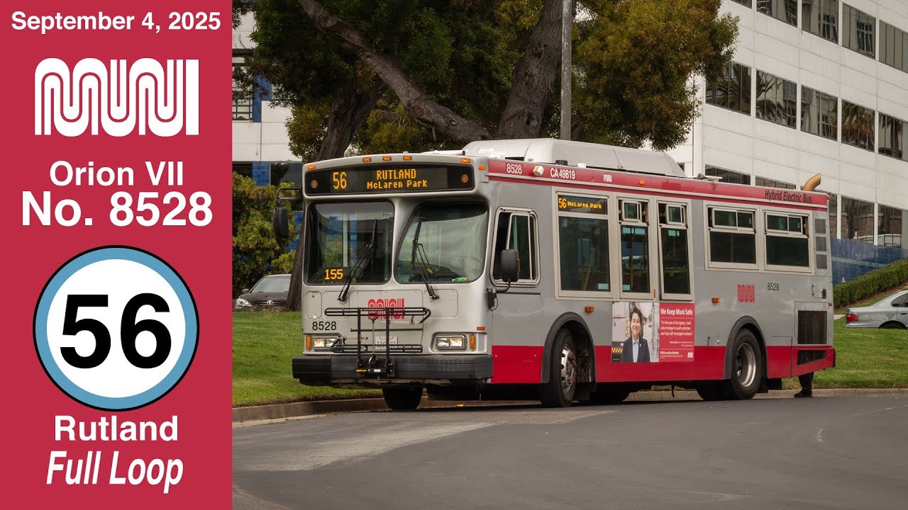 SF Muni Orion VII No.8528 on 56-Rutland - Full Loop to/from