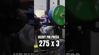 275 x 3| HEAVY PIN PRESS | #gym #motivation #lifter #sports #football #workout #d1 #gym  #fyp #viral