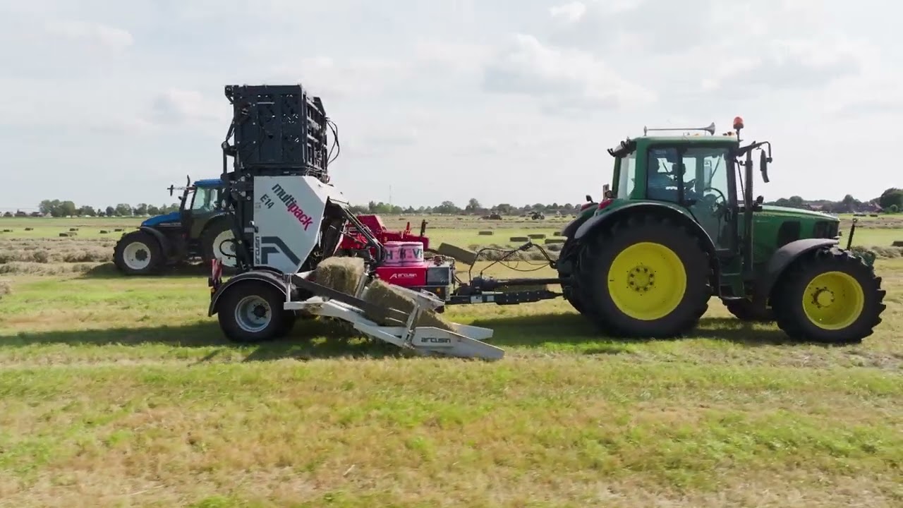 Hooi- en strobalen persen MF1840 & bundelen met de Arcusin E14 | Straw | Paille | Stroh pressen