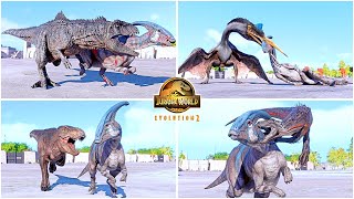Parasaurolophus Hunting Animations of Quetzalcoatlus & All Carnivores 🦖 Jurassic World Evolution 2