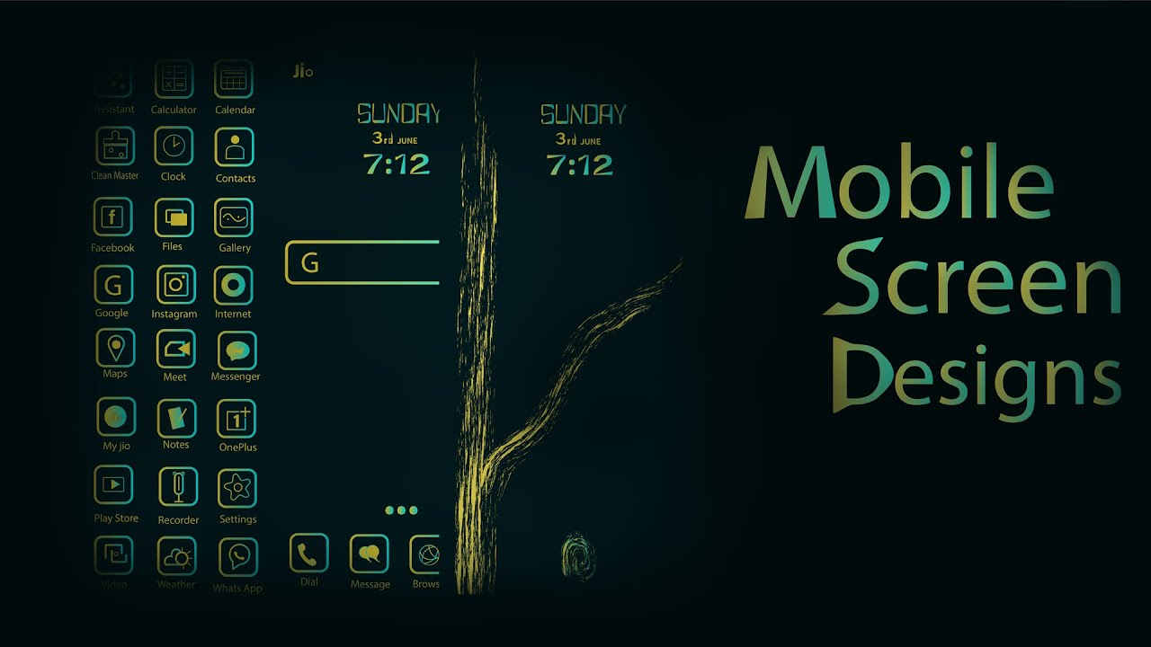 Mobile Screen Design | Vector Art | Adobe Illustrator Work