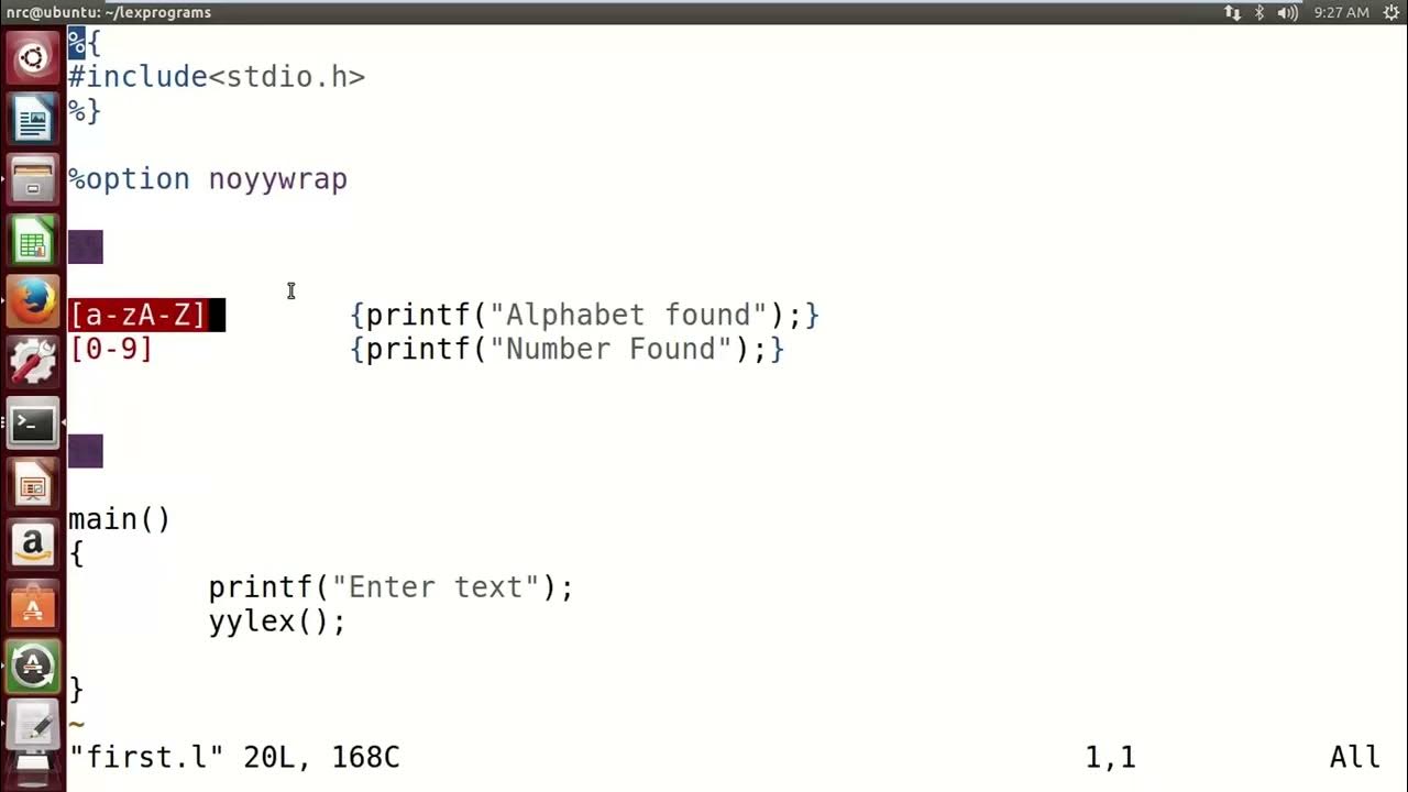 Lex programming | Compiler Construction - YouTube