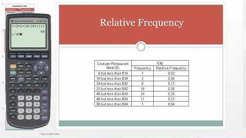 Calculating Relative Frequency