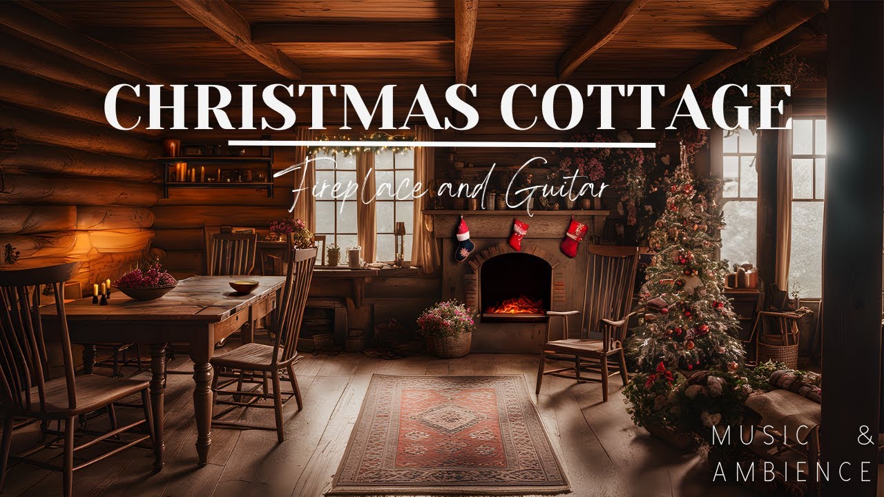 Christmas Cottage | Cozy Fireplace and Snow | Winter Ambience - YouTube