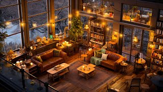 Cozy Winter Coffee Shop Ambience with Relaxing Jazz Instrumental Music for Studying and Working