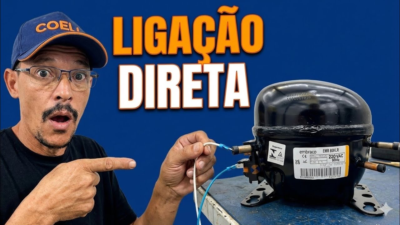 Como ligar compressor direto, motor de geladeira Curso Viana Refrigeração