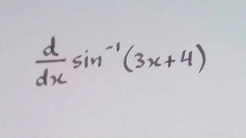 Derivative of sin ^-1(3x+4) || Differentiation of inverse trigonometric functions
