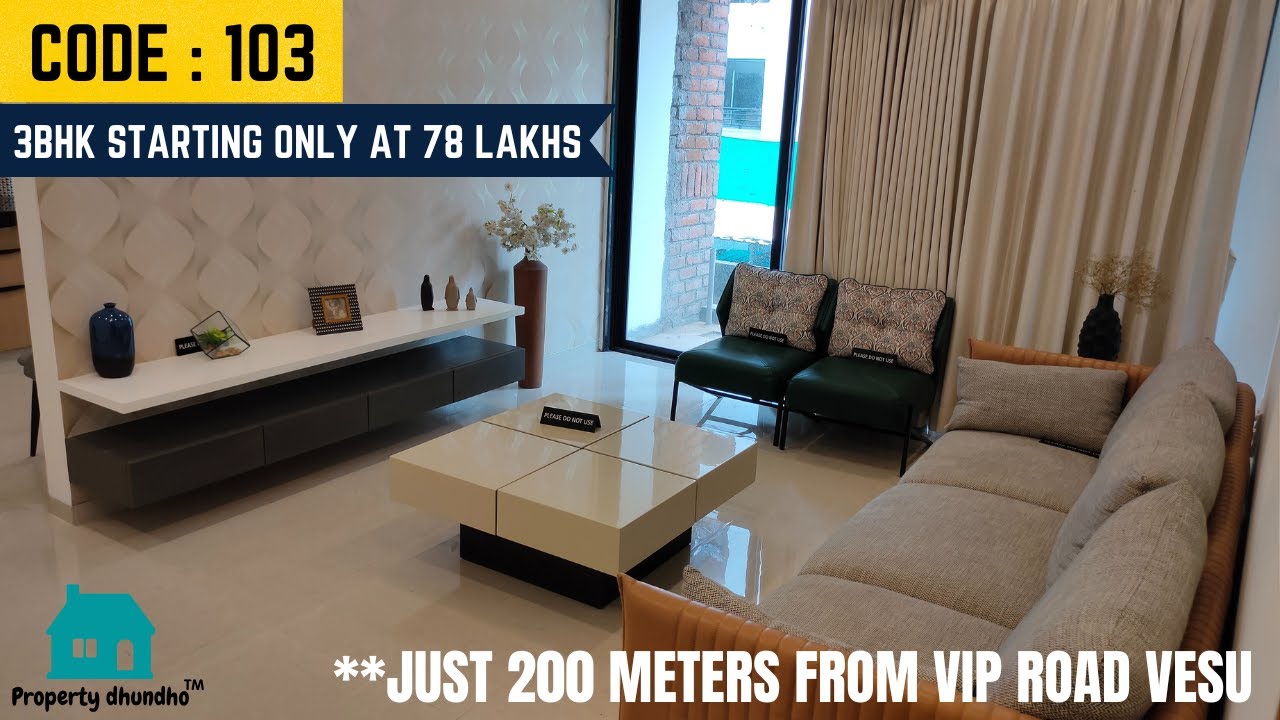3bhk Flats for Sale in Althan Surat very nearby VIP Road Vesu ! Starts