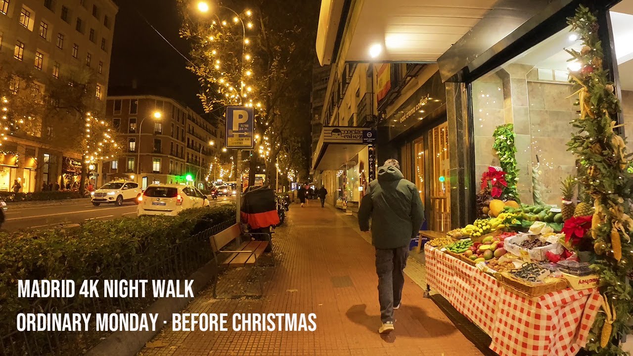 Madrid 4K Walk · Ordinary Monday Night · Before Christmas · December 15, 2025