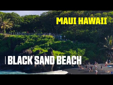 ADVANCED REGISTRATION NOW REQUIRED - Black Sand Beach Waianapanapa State Park Maui Hawaii