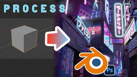 Creating a Japanese Street Full of Neons - Concept Art in Blender