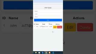 PHP CRUD #crudoperations #php #mysql #mysqldatabase #shorts