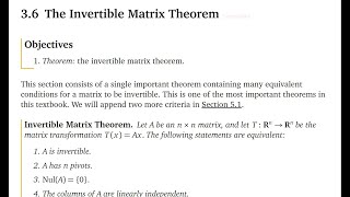 section 3.6: invertible matrix theorem