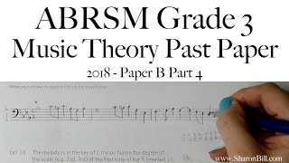 ABRSM Music Theory Grade 3 Past Paper 2018 B Part 4 with Sharon Bill