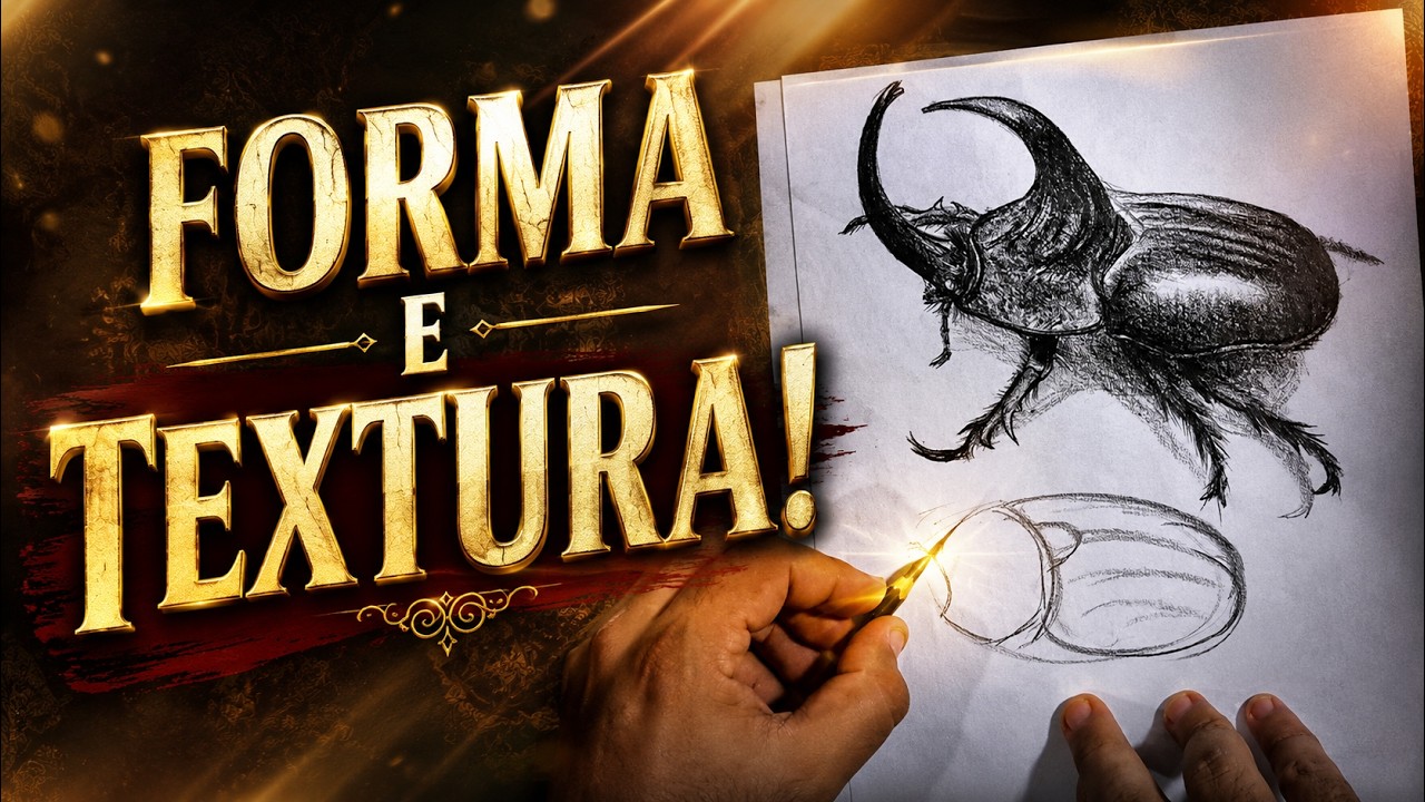 Como desenhar um BESOURO HÉRCULES: Técnica em Lápis Carbono - YouTube