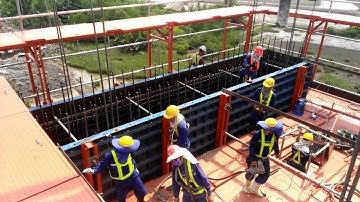 VÁN KHUÔN LEO FUVI - THI CÔNG THÂN TRỤ TRÊN CAO 3