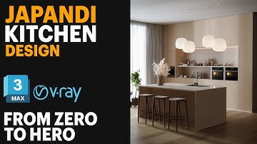 3DMAX TUTORIAL: JAPANDI KITCHEN design in 3dmax | beginner tutorial