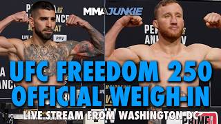 UFC Freedom 250: Topuria vs. Gaethje official weigh-ins for White House event