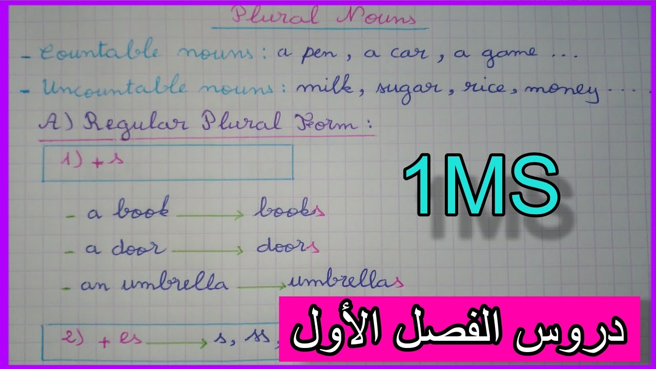 أروع شرح المفرد و الجمع في اللغة الانجليزية plural nouns 