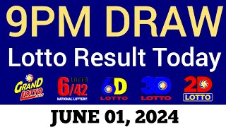 Lotto Result Today 9pm Draw June 1, 2024 Swertres Ez2 PCSO Live Result