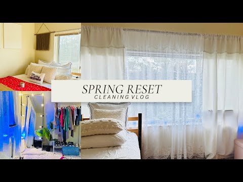 SPRING RESET CLEANING VLOG | CLEAN MY DORM ROOM WITH ME | CLEANING VLOG