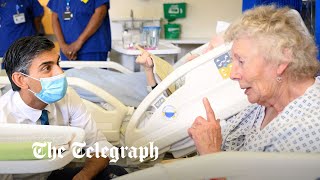 Moment PM Rishi Sunak gets stern telling off to 'try harder' over nurses' pay by hospital patient