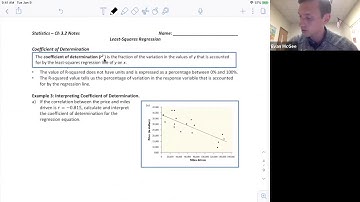 3.2B Video 2: Least Squares Regression (Standard Deviation of Residuals and R-Squared)