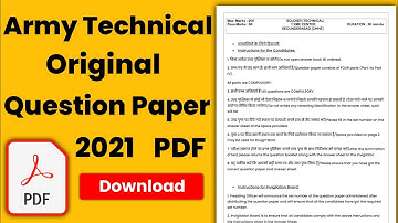 Army Technical Original Question Paper 2021 || आर्मी टेक्निकल प्रश्न पत्र | Army original Paper 2021