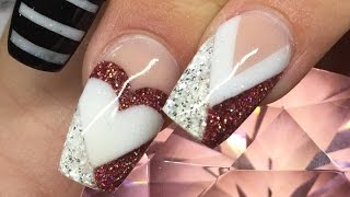 acrylic nails christmas heart nail designs simple sculptured rustic chrome notpolish tammy taylor gold