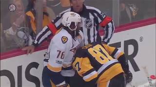 Sidney Crosby and P.K Subban fighting each others