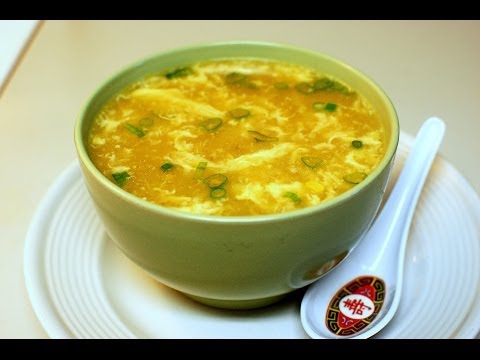 Egg Flower Drop Soup with Creamed Corn & Ginger ( in 15 Mins, )