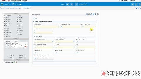 Oracle PCS Travel Request Management - Process Form Creation