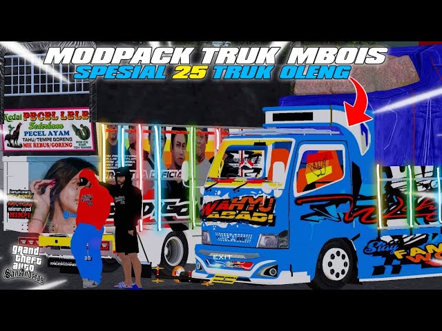 DOWNLOAD GTA SA LITE MOD TRUK OLENG INDONESIA  SPESIAL 25 TRUK & MAPINGAN REST AREA DI ANDROID class=