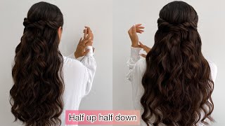 How to do half up half  down hairstyle with Hollywood waves screenshot 4