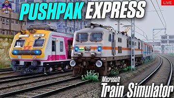 Monsoon Journey: 12534 Pushpak Express  | CSMT–Manmad | Indian Train Simulator : MSTS LIVE 🚆🌧️
