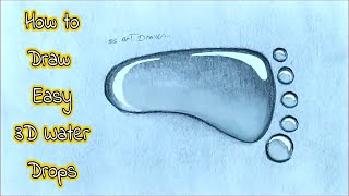 رسم سهل|طريقة رسم قطرة الماء| How to Draw Easy 3D Water Drops|تعلم رسم قطرة الماء