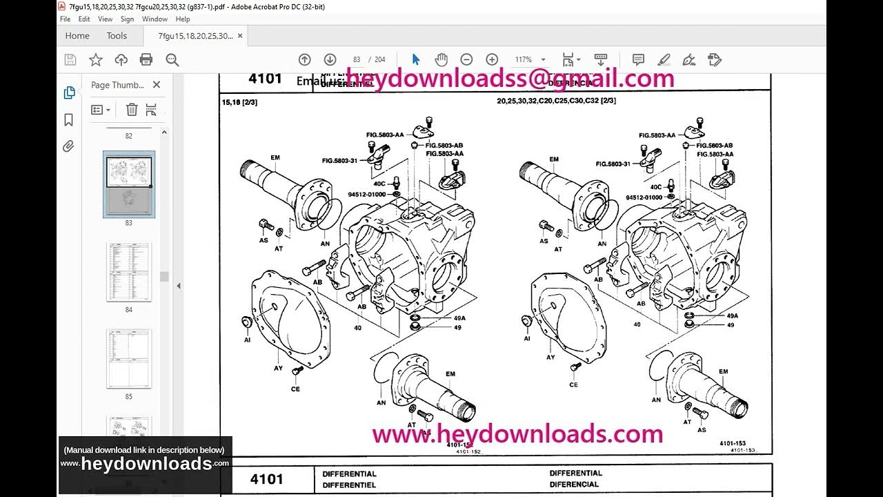 Toyota 7FGU15 7FGU18 7FGU20 7FGU25 7FGU30 7FGU32 7FGCU20 7FGCU25